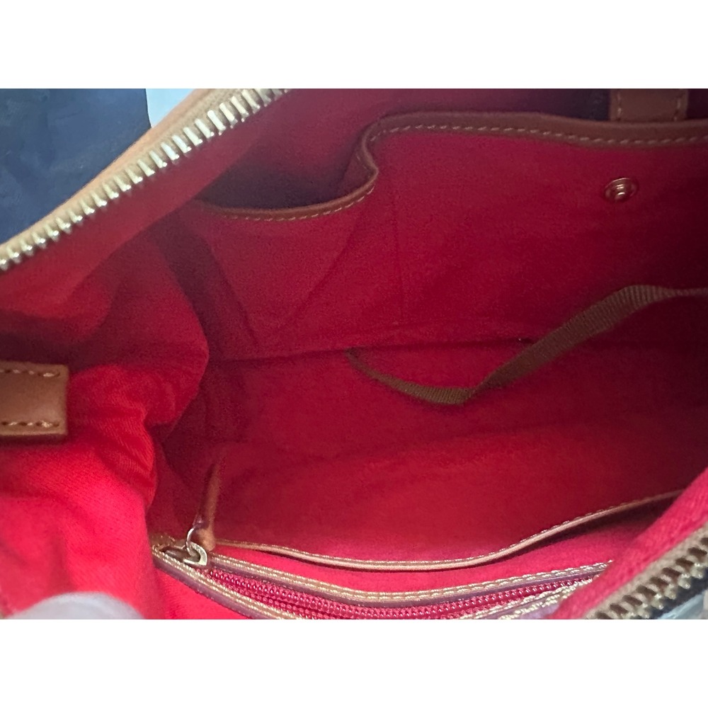 Dooney & Bourke Navy Suede Leather Trim Hobo Shoulder Bag NEW w/ Dust Bag - Picture 4 of 14